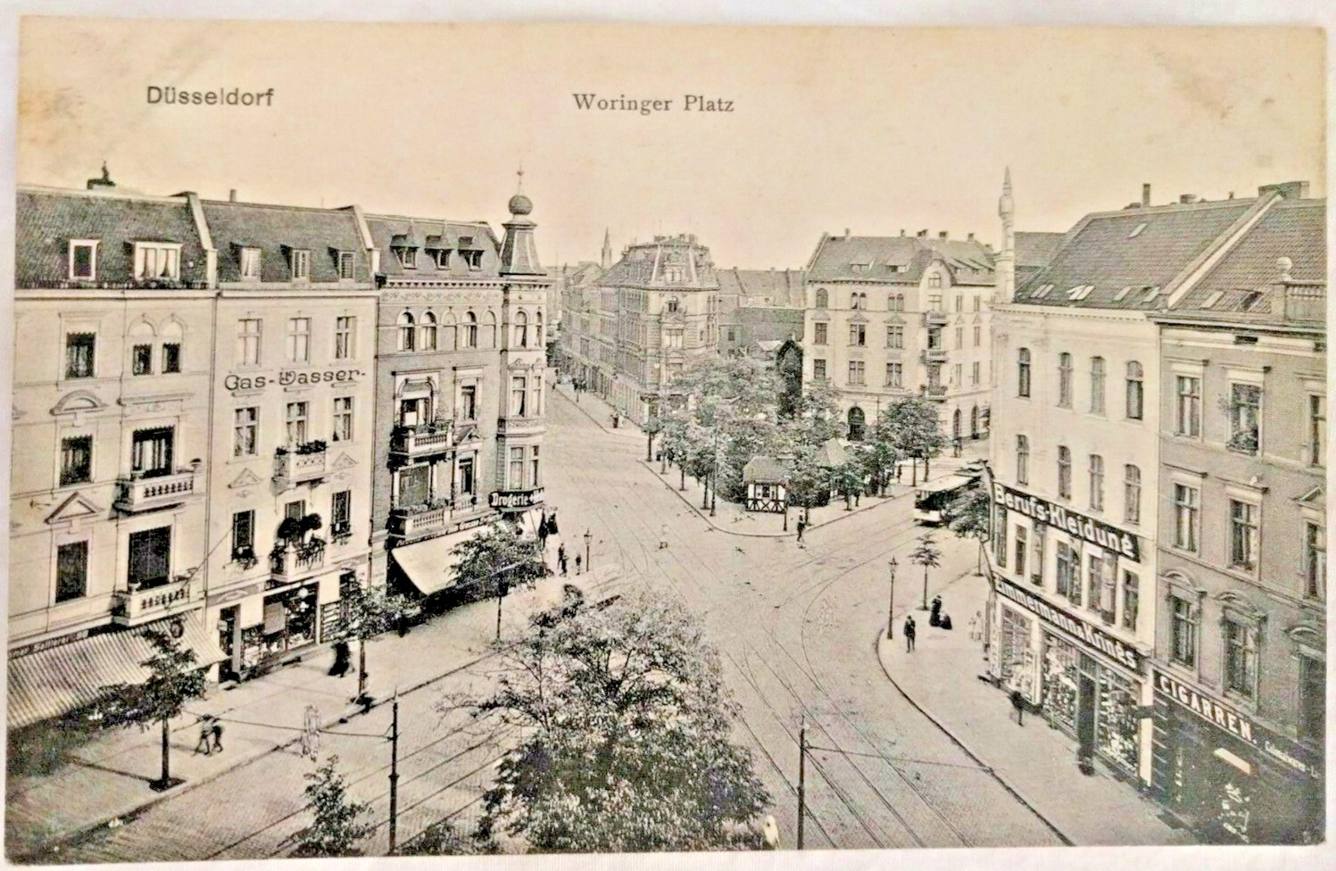 Early 1900s German Postcard of Düsseldorf: Woringer Platz