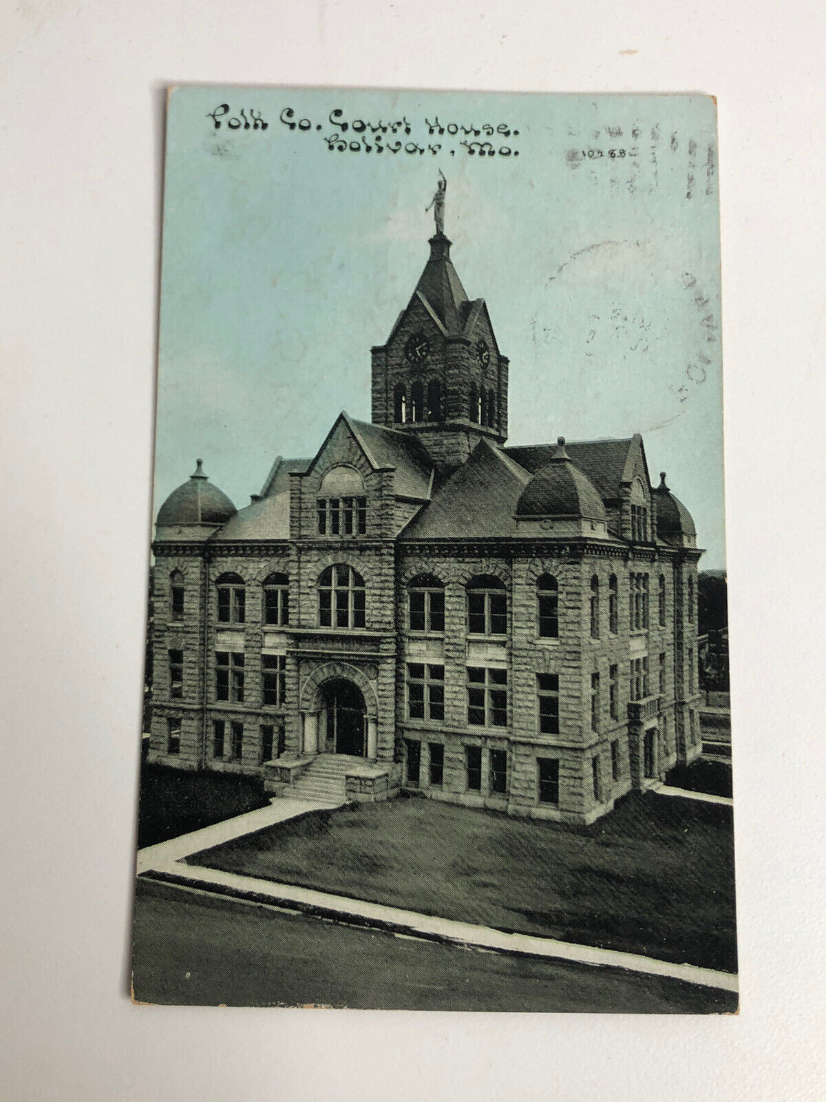 Antique PostCard Bolivar, Missouri Polk County Court House Early 1900s