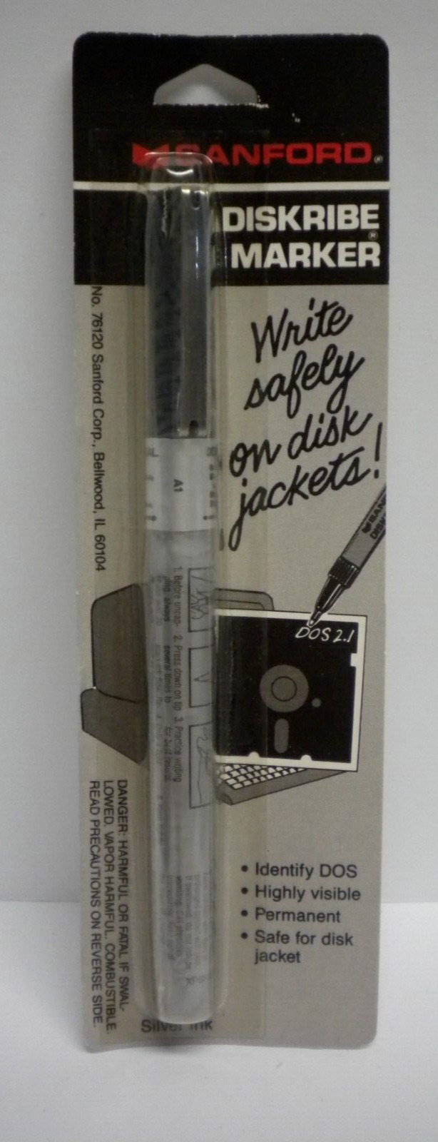 Rare Factory Sealed Vintage Sanford Diskribe Marker NOS 80s 90s Silver No. 76120