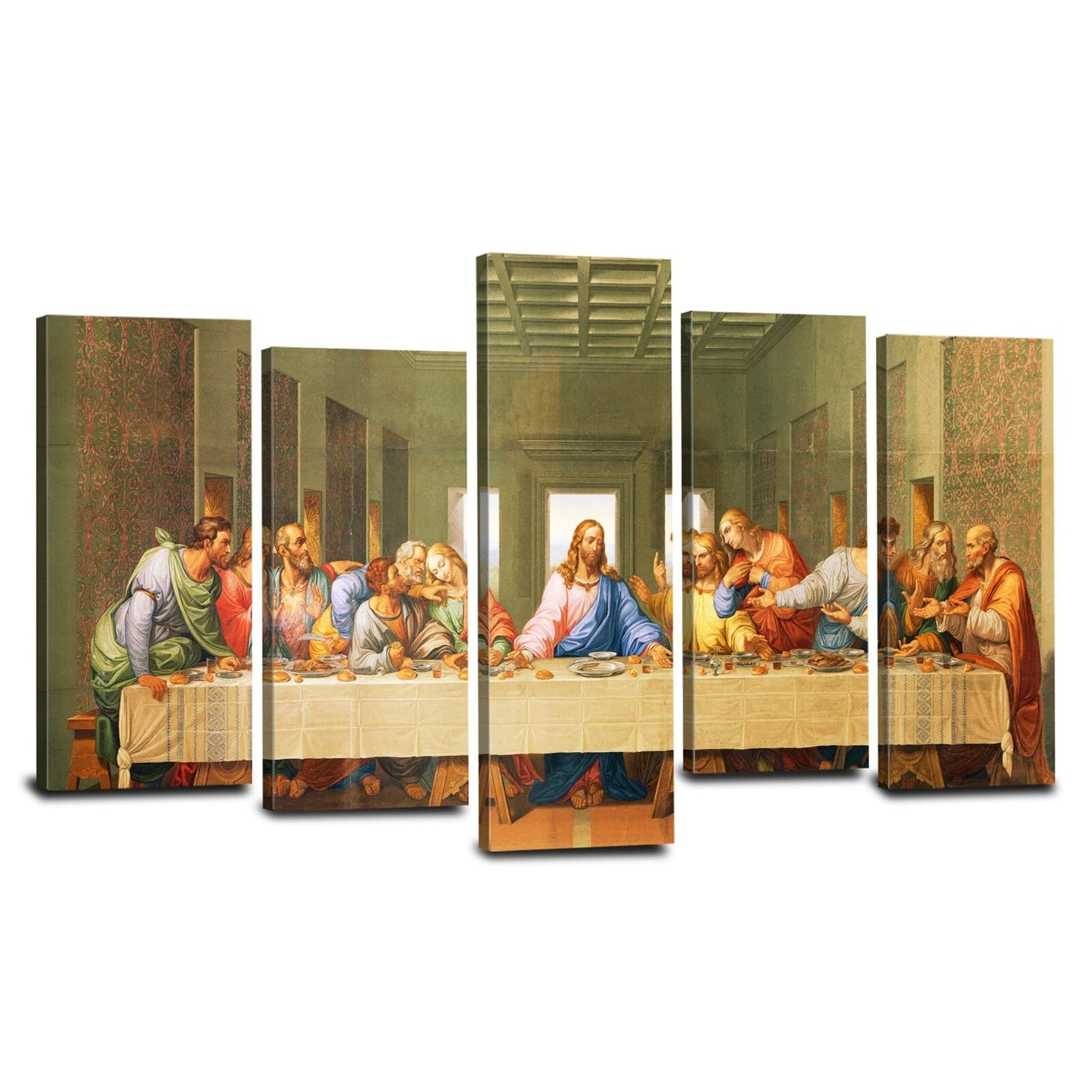 The Last Supper Canvas Wall Art Vintage Leonardo Da Vinci Classic Famous Pain...