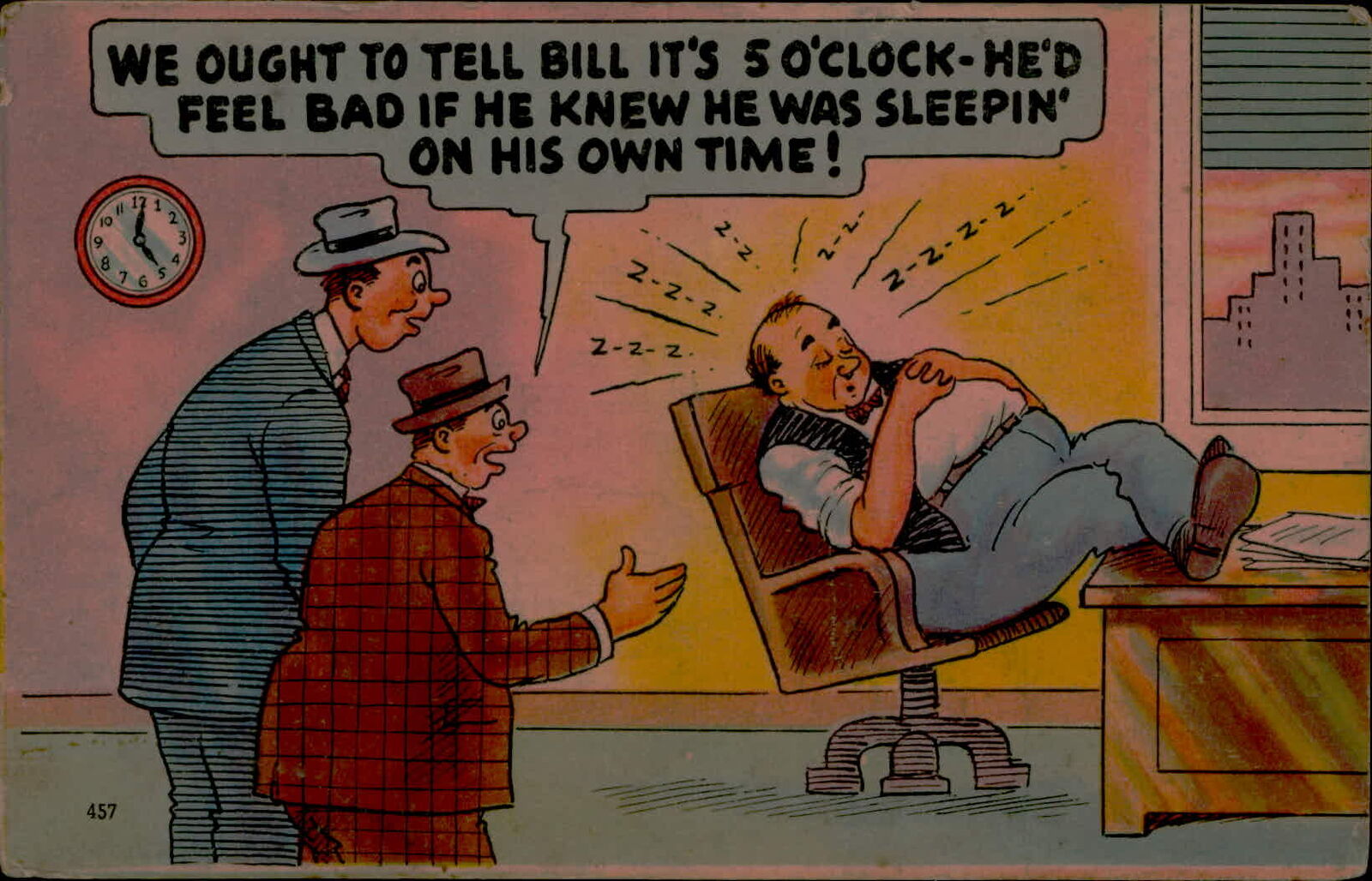 Postcard: WE OUGHT TO TELL BILL IT\'S 50\'CLOCK-HE\'D FEEL BAD IF HE KNEW