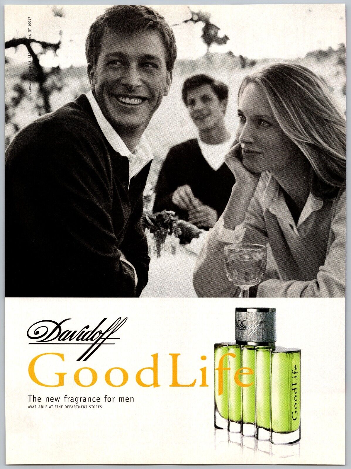Goodlife Davidoff The New Fragrance For Men Sept, 1999 Full Page Print Ad