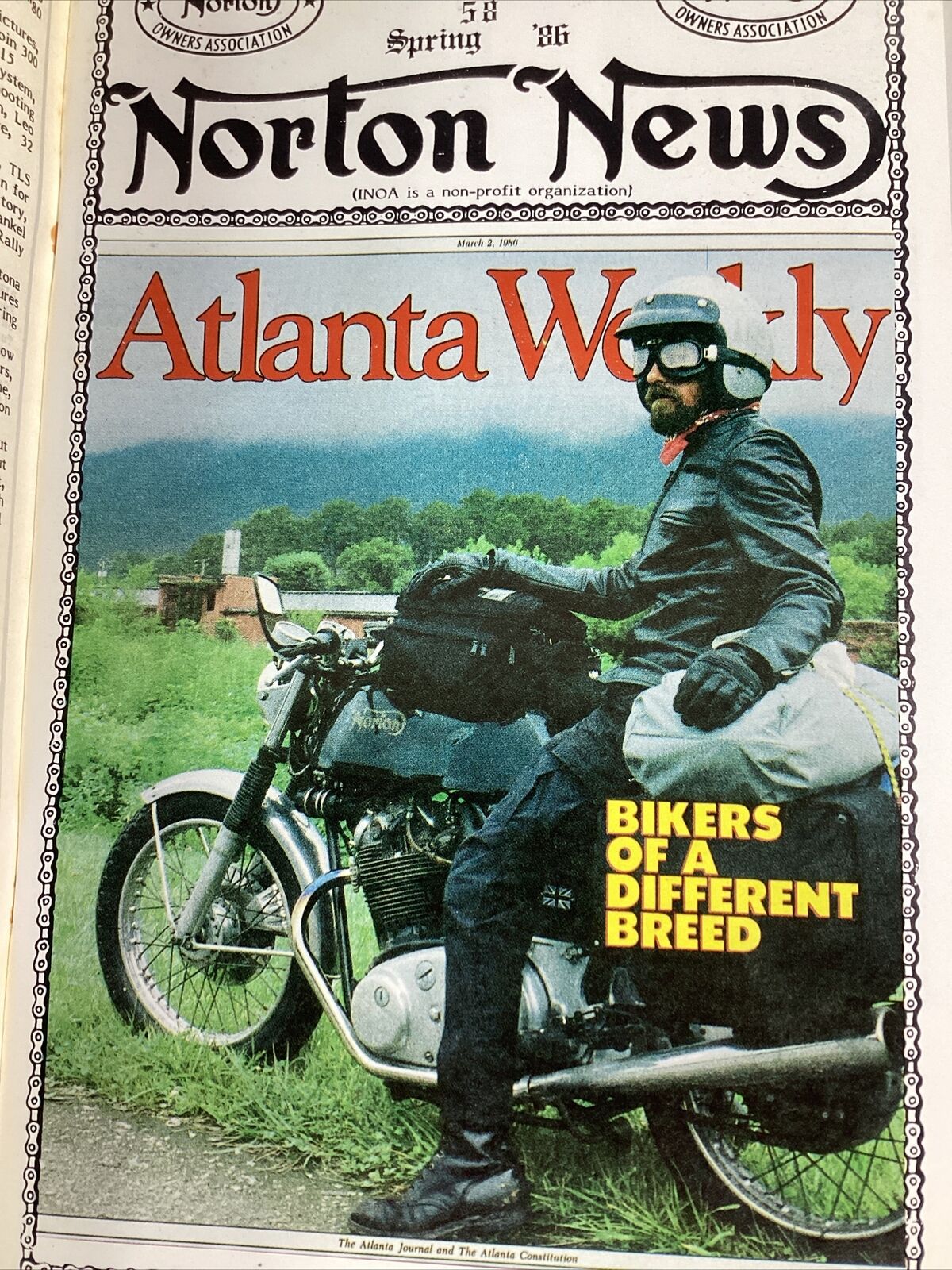 Norton Motorcycles News 1986 USA Owners Shop Ads Rally Georgia Walsh Daytona
