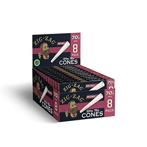 Zig-Zag 70mm Ultra Thin Pre Rolled Cones- 18-8 packs-144 Cones