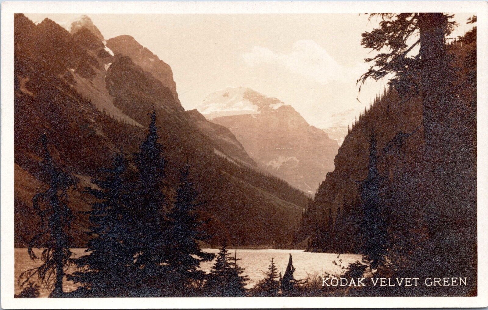 RPPC Kodak Velvet Green Paper, Rocky Mountains Landscape- c1910s Photo Postcard