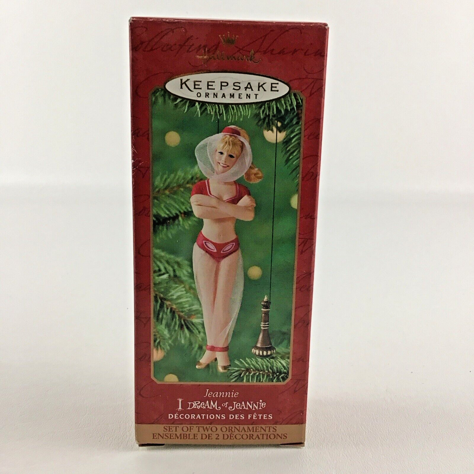 Hallmark Keepsake Christmas Ornament Set I Dream Of Jeannie & Lamp Vintage 2000