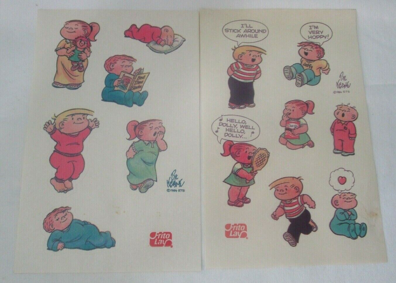 Vintage 1984 Family Circle Cartoon Frito Lay Cheetos Stickers Two Full Sheets