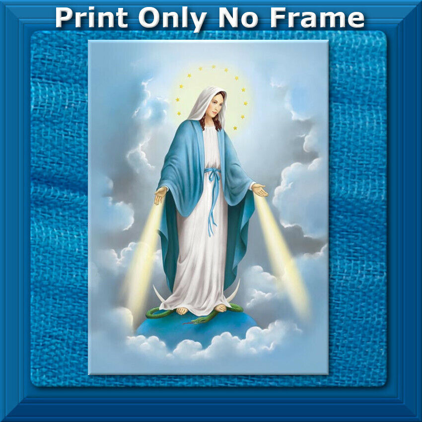 5 x 7 Print Catholic ART Picture Poster Photo Christian w/Prayer on Backside 5x7