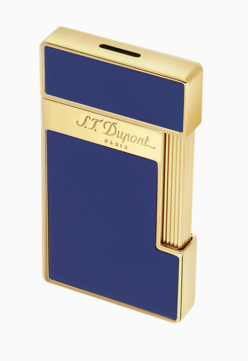 S.T. Dupont Slimmy Blue Lacquer & Gold Lighter, 028005, 28005,  New In Box