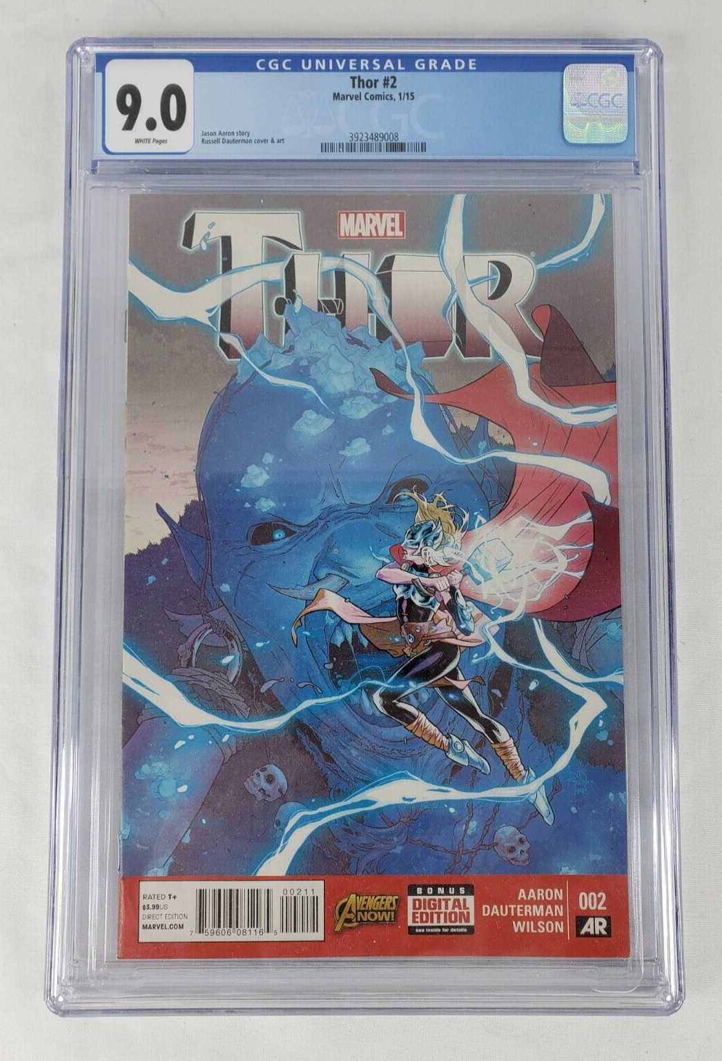 THOR #2 CGC 9.0 GRADED 2015 MARVEL 1ST FULL APPEARANCE OF JAN FOSTER AS THOR