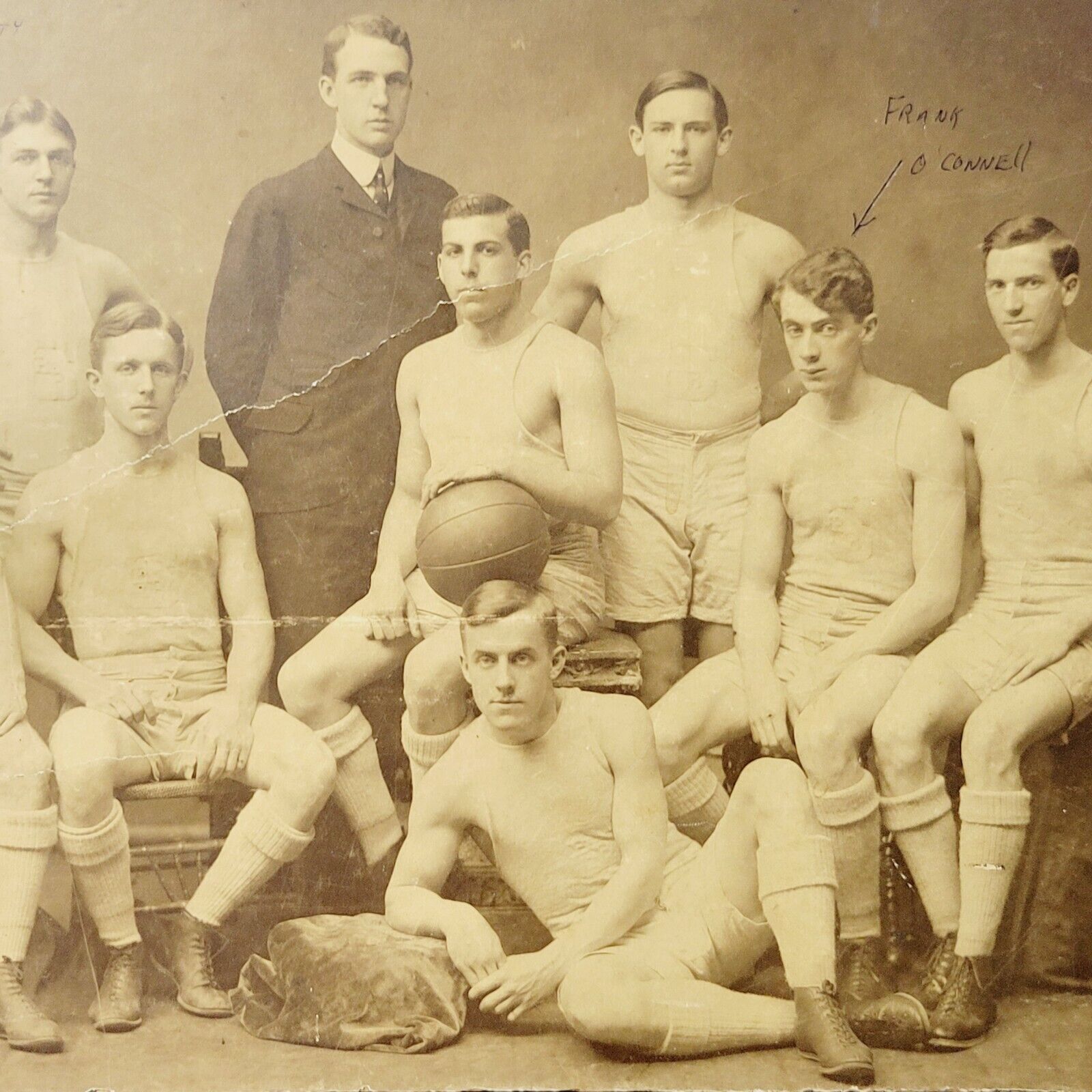 Rare 1902 Columbia University Lions Basketball Team Cabinet Photo Manhattan NYC