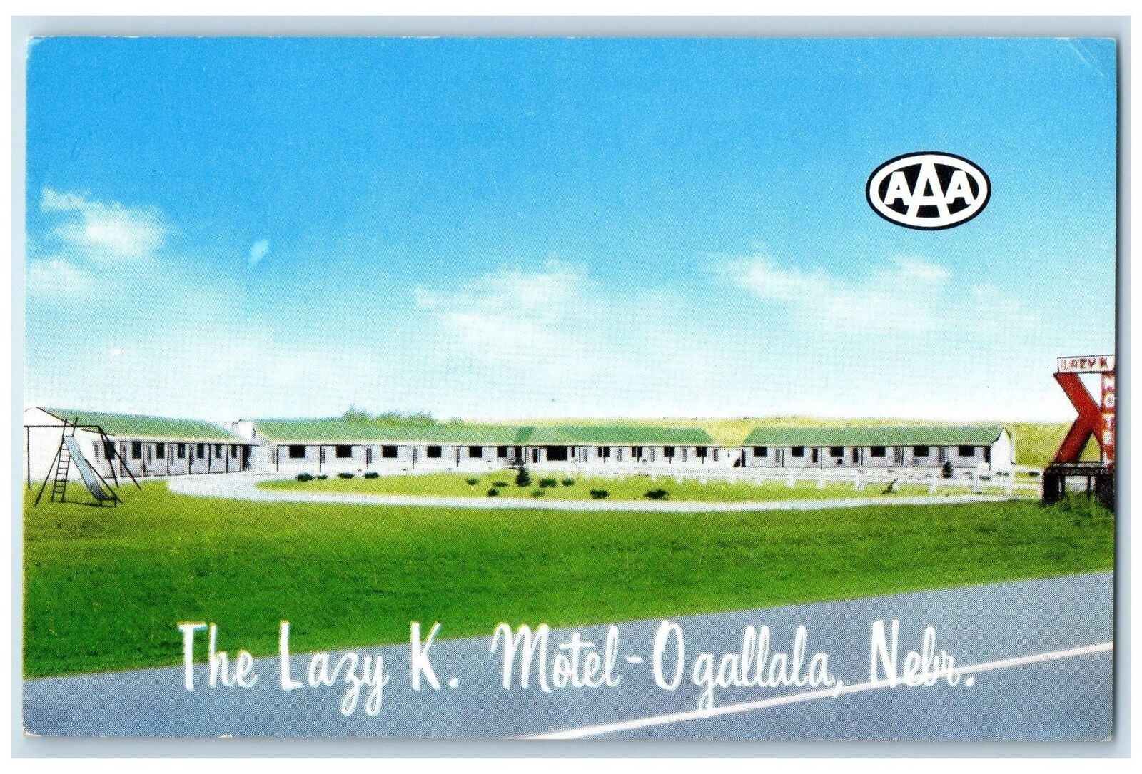 c1940s The Lazy K Motel Exterior Roadside Ogallala Nebraska NE Unposted Postcard