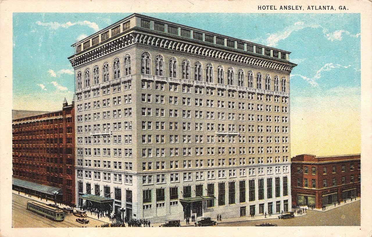 ATLANTA, GA Georgia         HOTEL ANSLEY        c1920\'s Postcard