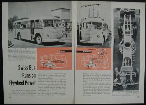 1951 GYROBUS Electric Flywheel Powered SWISS pictorial