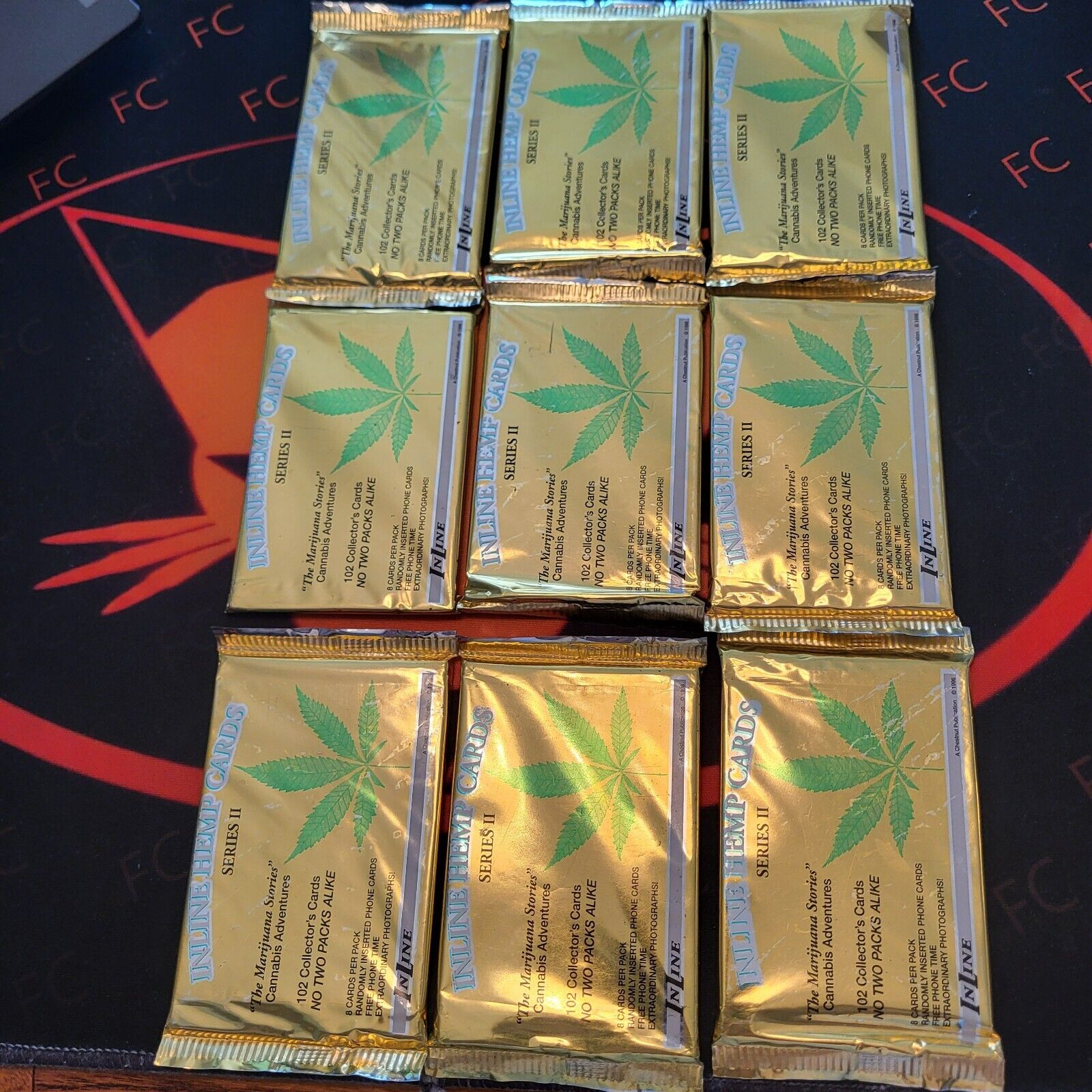 [RARE]  Sealed 1996 “In Line” Cannabis Collector Cards (Series II) 9 - Packs NEW