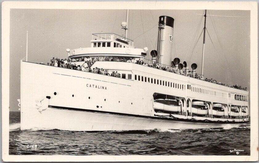 1950s Catalina Island California RPPC Photo Postcard CATALINA Steamship / Unused