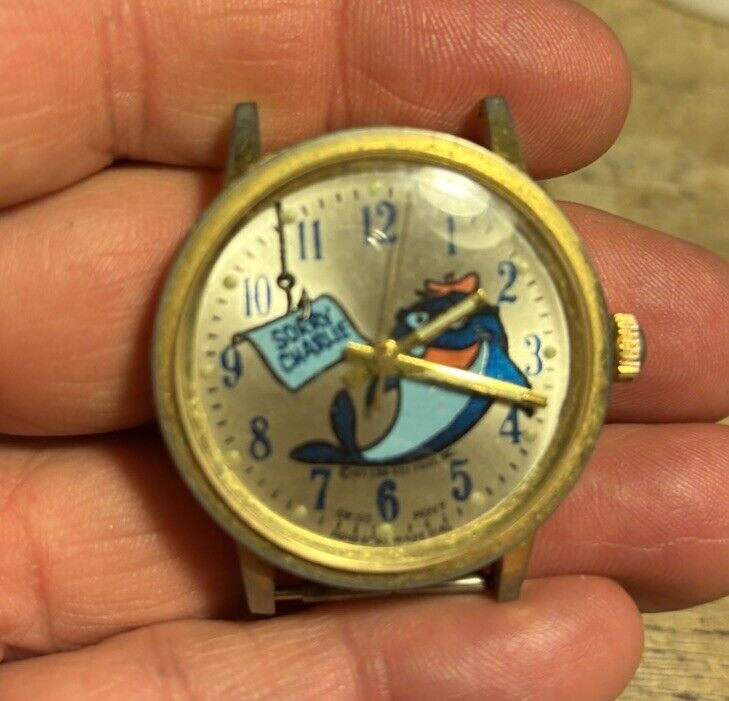 Vintage 1971 Sorry Charlie Sunkist Advertising Watch Mechanical Working No Band