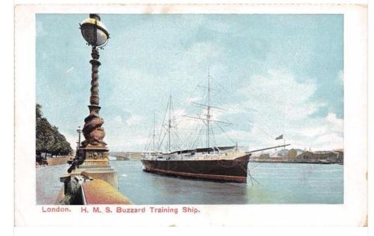  MARINE LONDON H.M.S.BUZZARD TRAINING SHIP