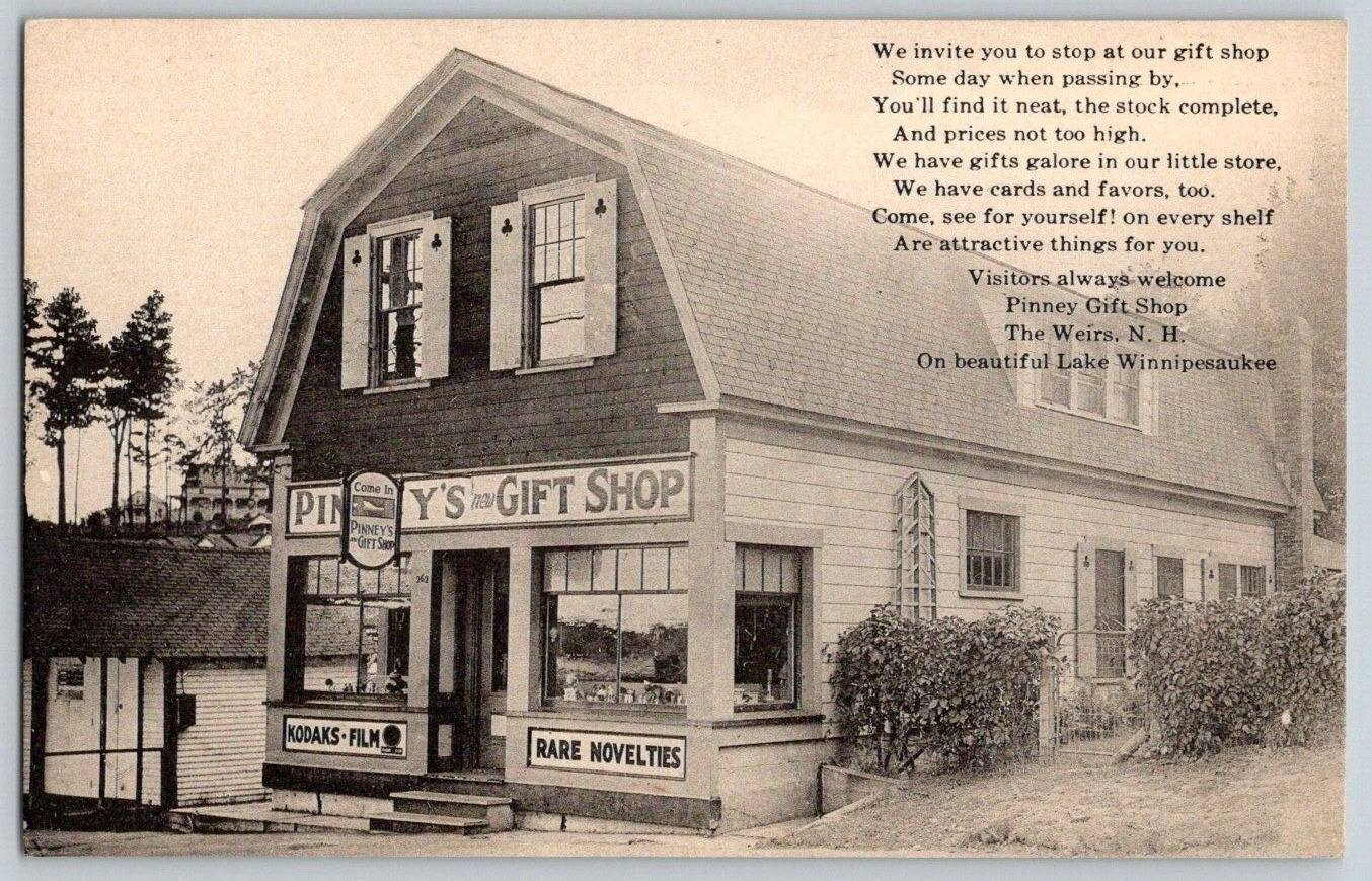 Postcard~ Pinney\'s Gift Shop~ Lake Winnipesaukee~  The Weirs, New Hampshire