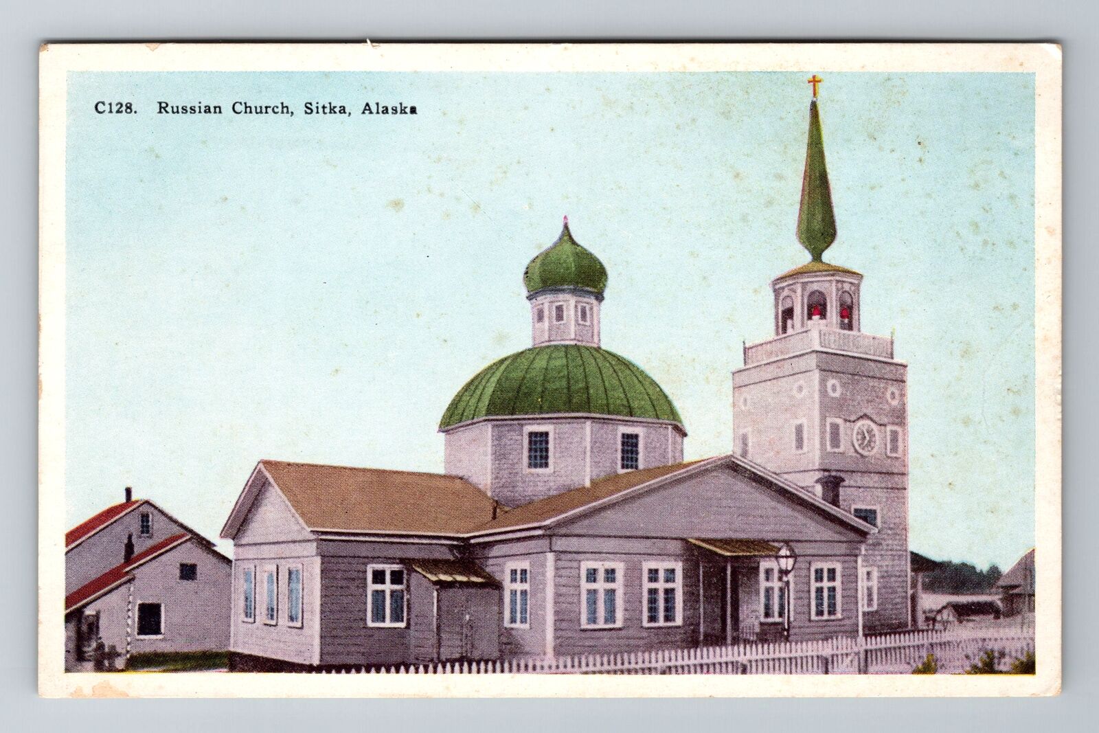 Sitka, AK-Alaska, Russian Church St Michael's Antique, Vintage Souvenir Postcard