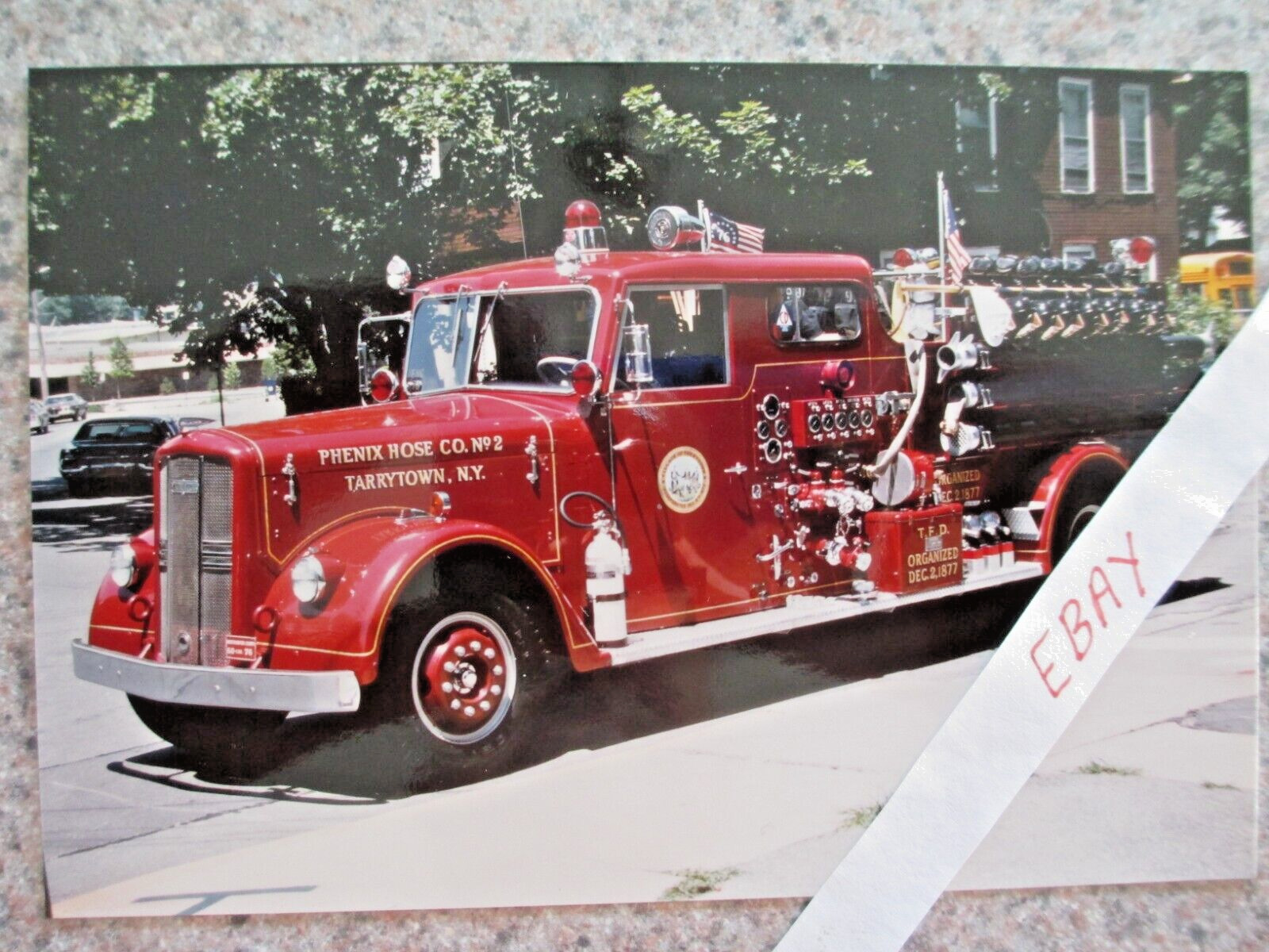 PHENIX TARRYTOWN NY FIRE ENGINE 1955 WARD LAFRANCE TRUCK PHOTO NEW YORK