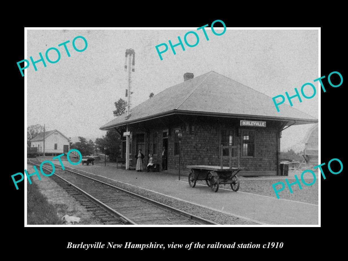 OLD 6 X 4 HISTORIC PHOTO OF BURLEYVILLE NEW HAMPSHIRE RAILROAD STATION c1910