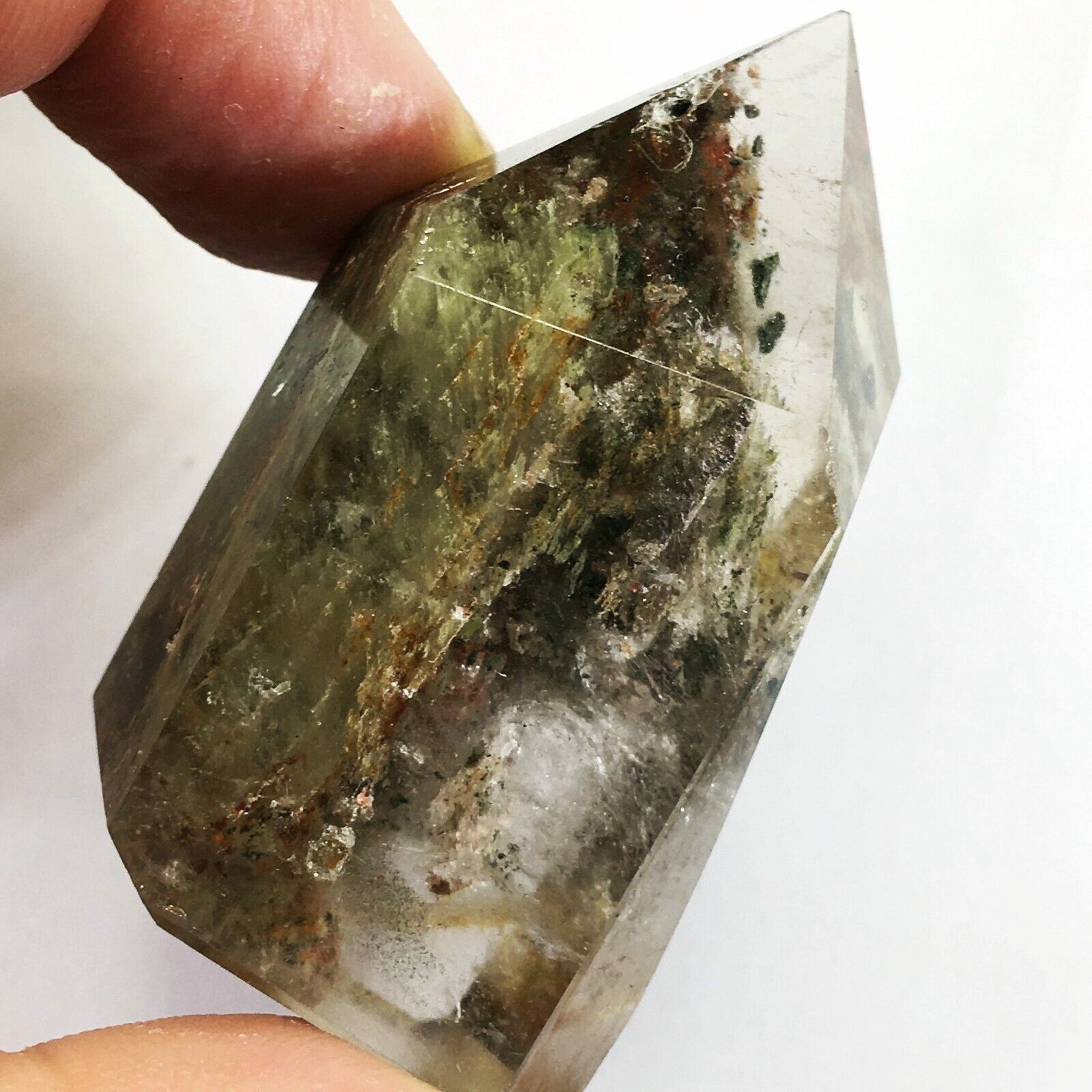 44.9g TOP Natural Hyaline Colourful Phantom Ghost Garden Quartz Crystal