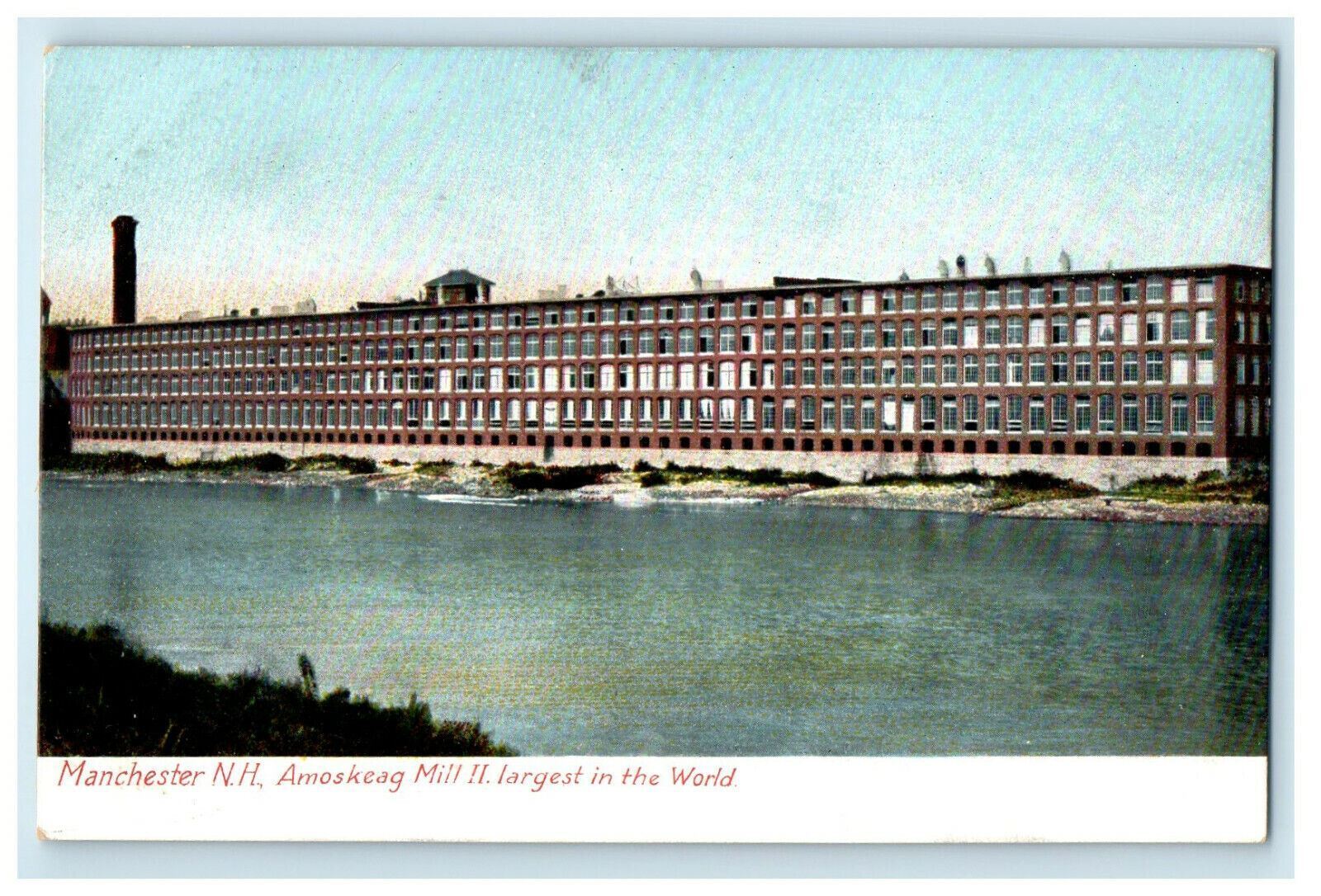 c1905s Amoskeag Mill II, Manchester New Hampshire NH Antique Unposted Postcard
