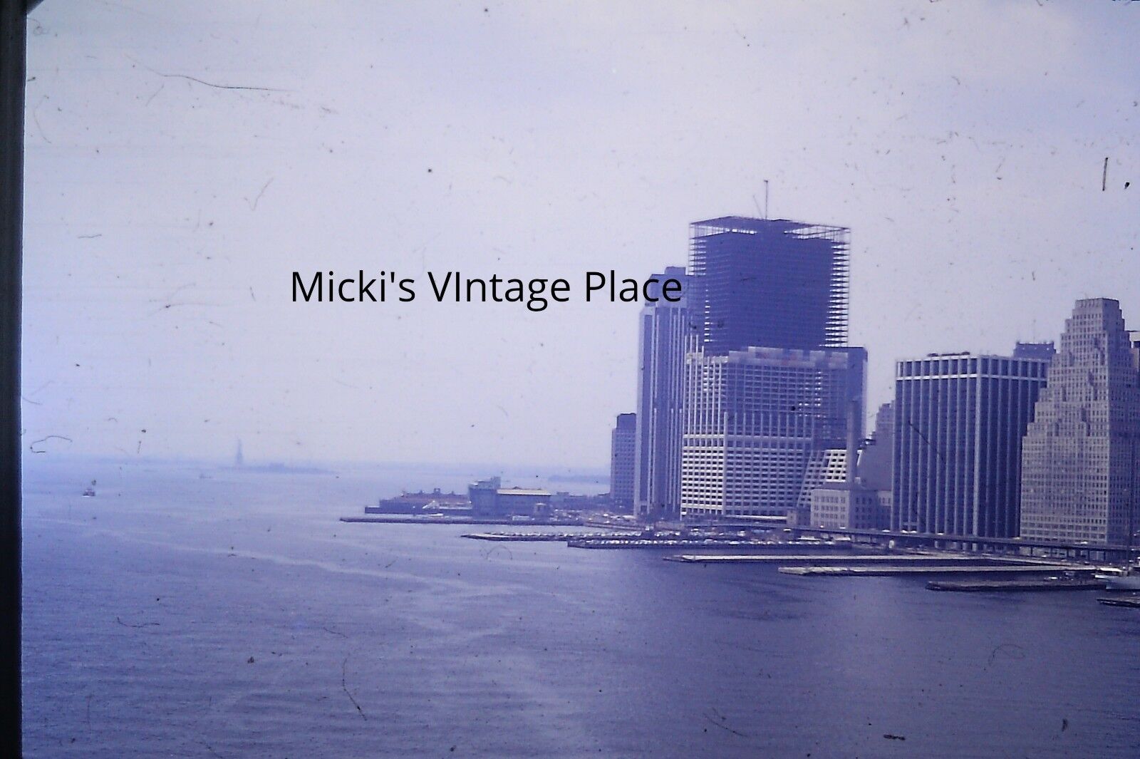 Original 35mm Slide 1971 NYC Harbor and Construction Scene Kodachrome 