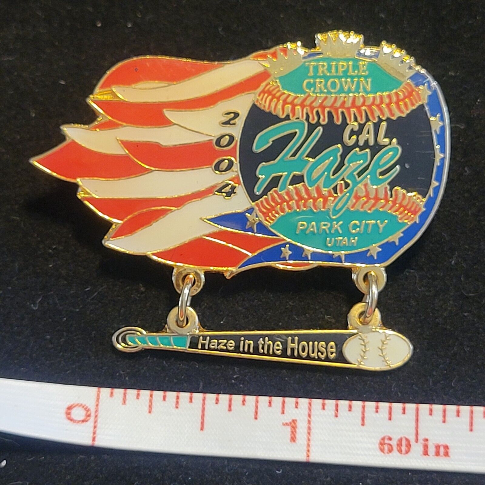 Cal Haze Park City Utah Triple Crown 2004 Softball Fastpitch Cap Pin Souvenir