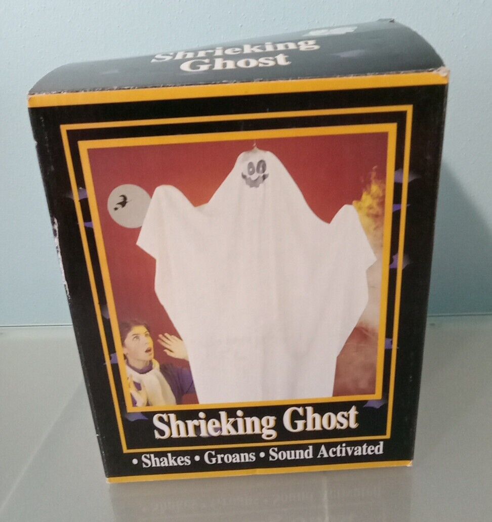 VTG 1993 Gemmy Shrieking Ghost Halloween Factory Sound Activated Animated Works