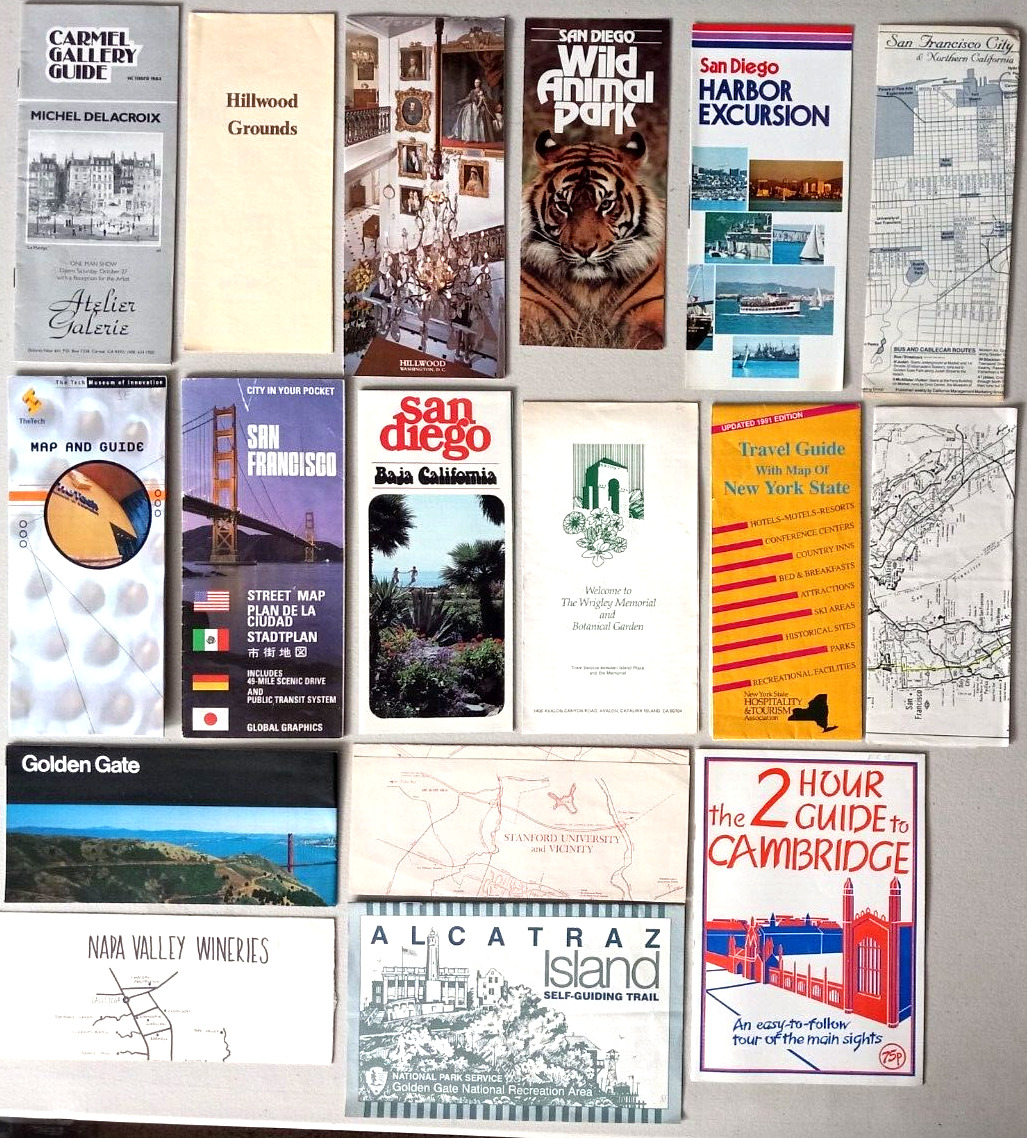 Tourist Guide Maps Lot Of 16 Vacation Location Self Tour Guides Site Seeing