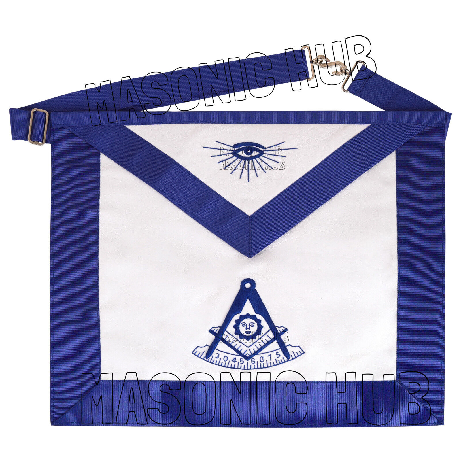 Handcrafted 100% Lambskin Masonic Blue Past Master Apron for Freemasonry
