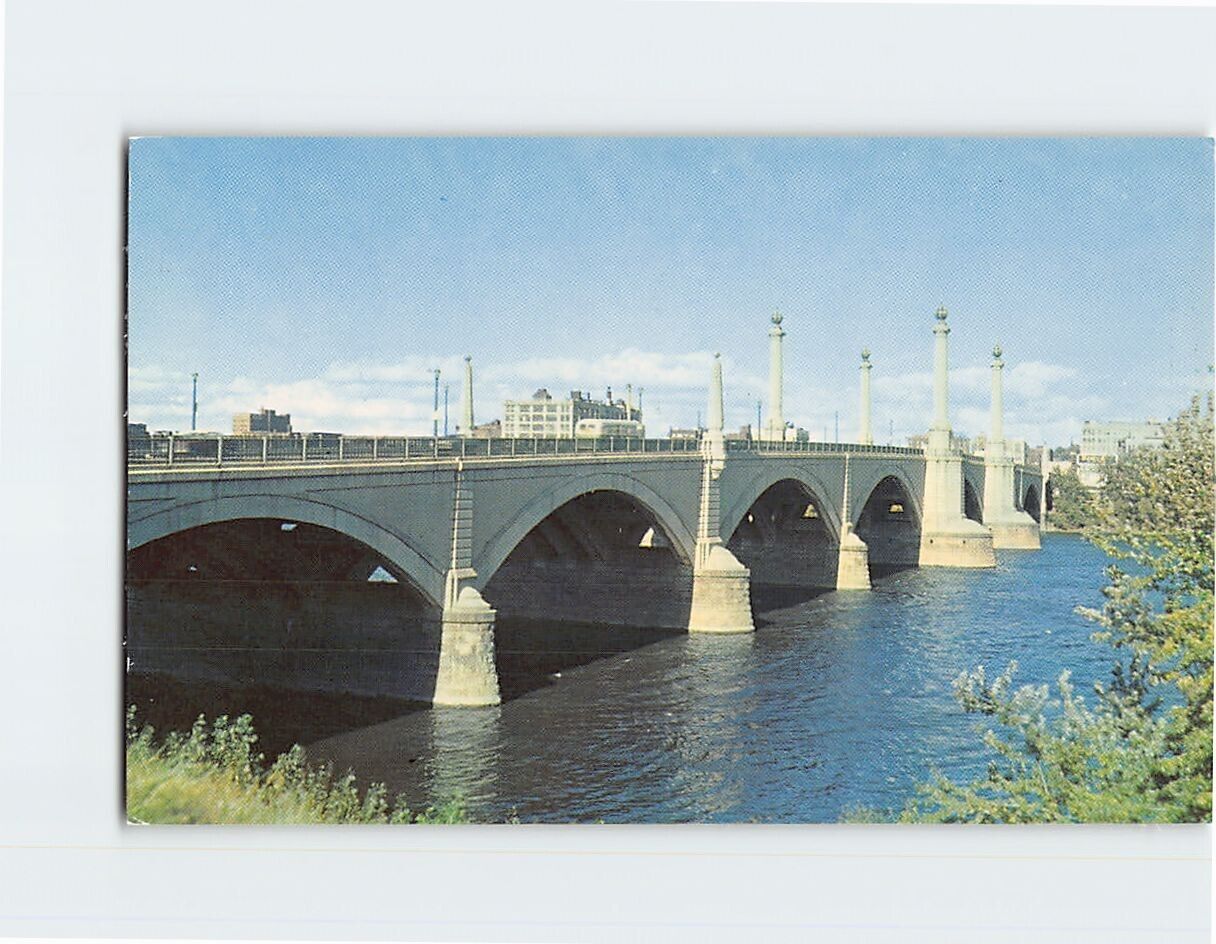 Postcard Memorial Bridge Springfield Massachusetts USA North America