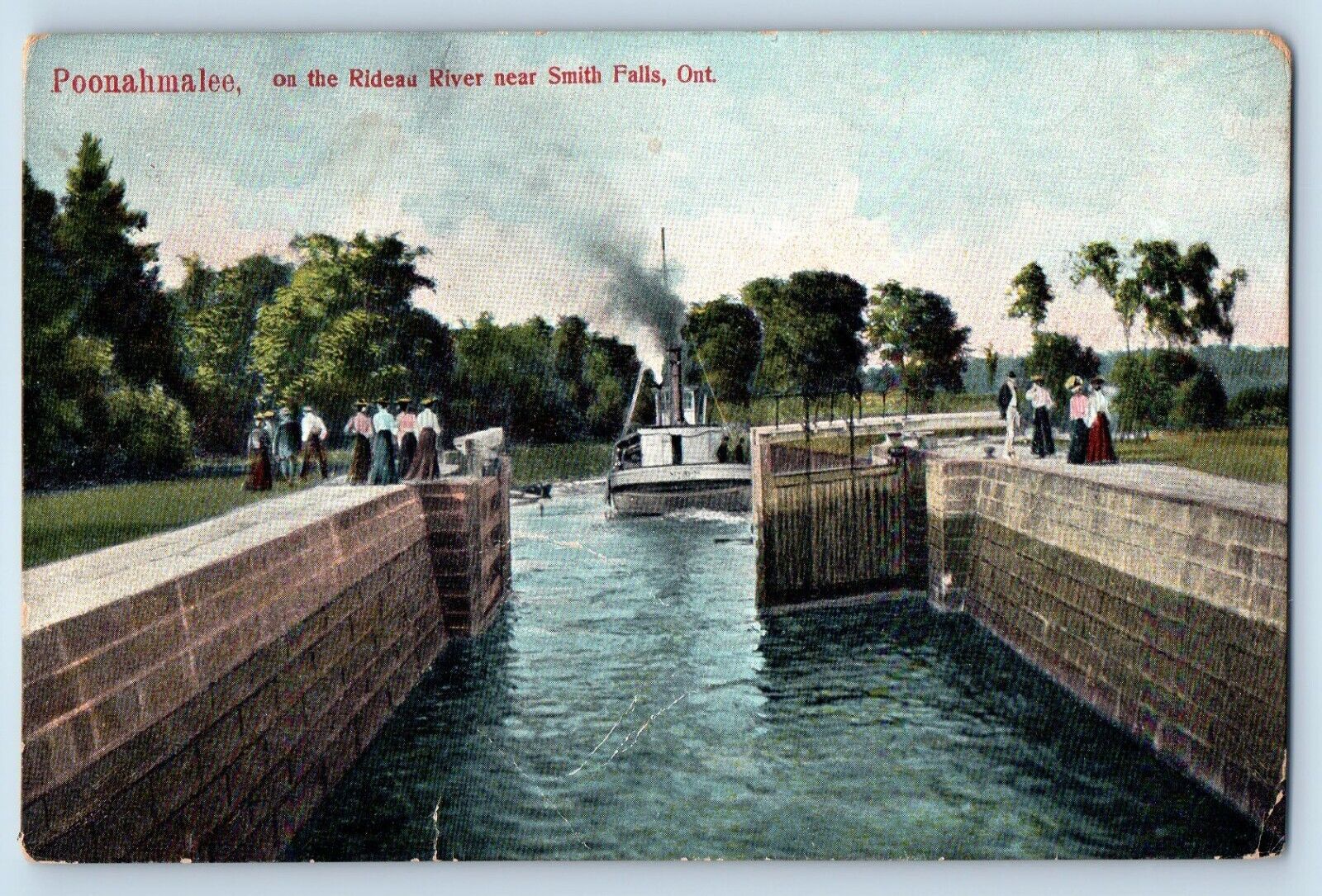 Ontario Canada Postcard On Rideau River Near Smith Falls 1906 Antique Posted
