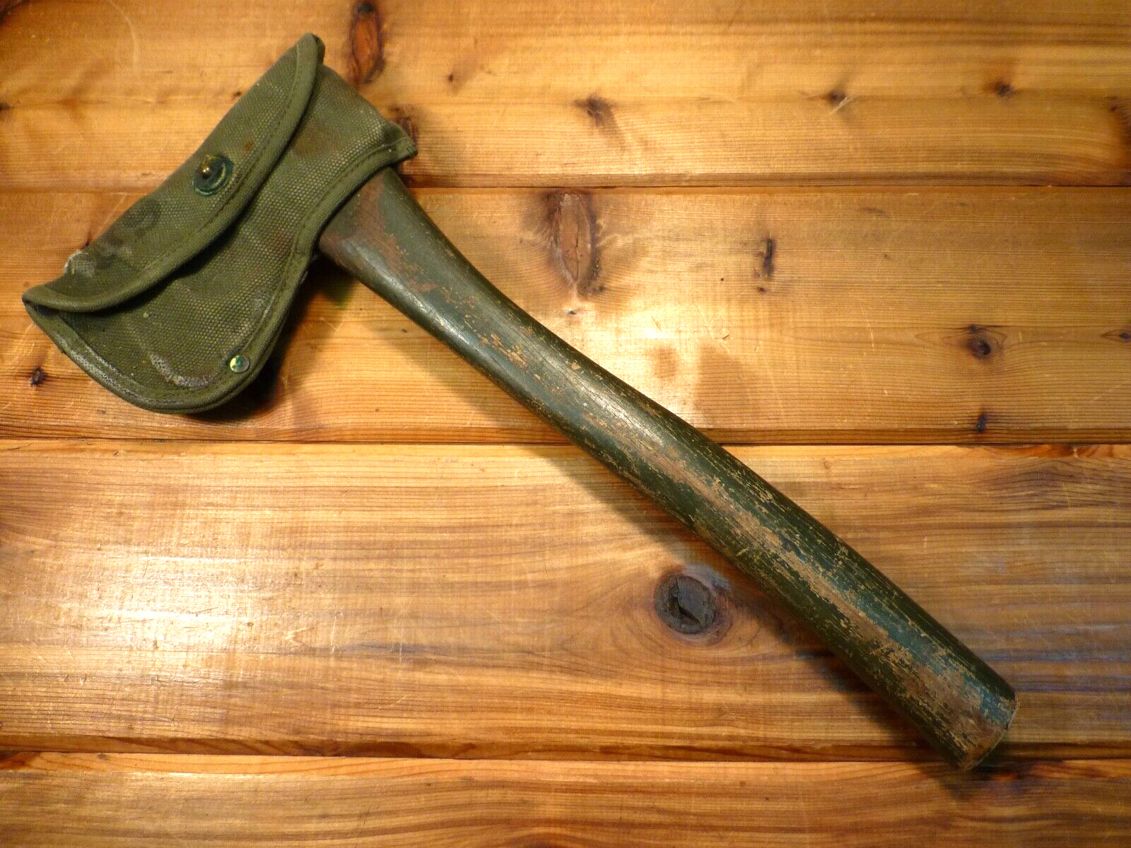 Original WWII Axe With Early Canvas Carrier