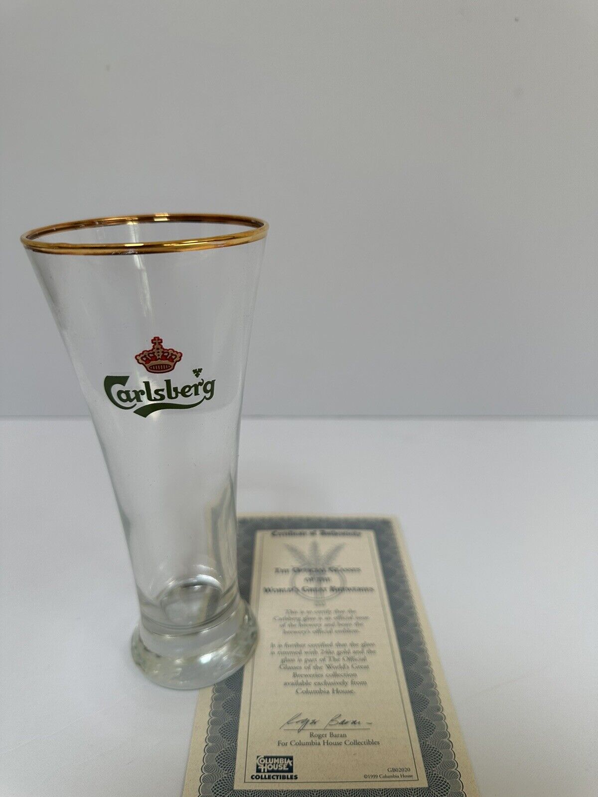 Carlsberg Beer Glass World's Great Breweries from Columbia House W/ COA