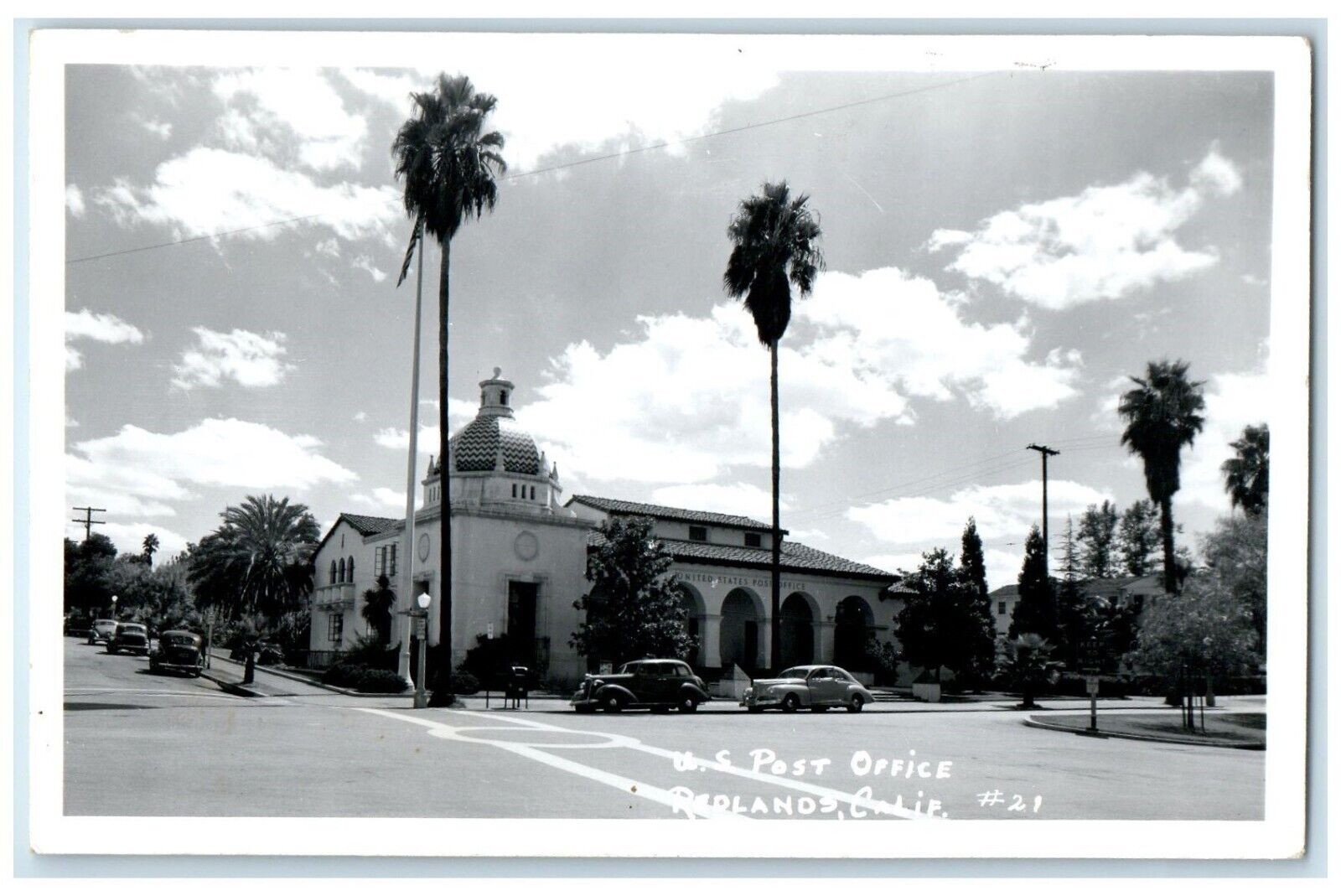 c1950\'s US Post Office Building Cars Rolands California CA RPPC Photo Postcard