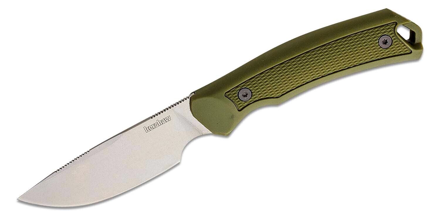 Kershaw Deschutes Skinner Fixed Blade Knife Green D2 Steel w/ Belt Sheath 1883