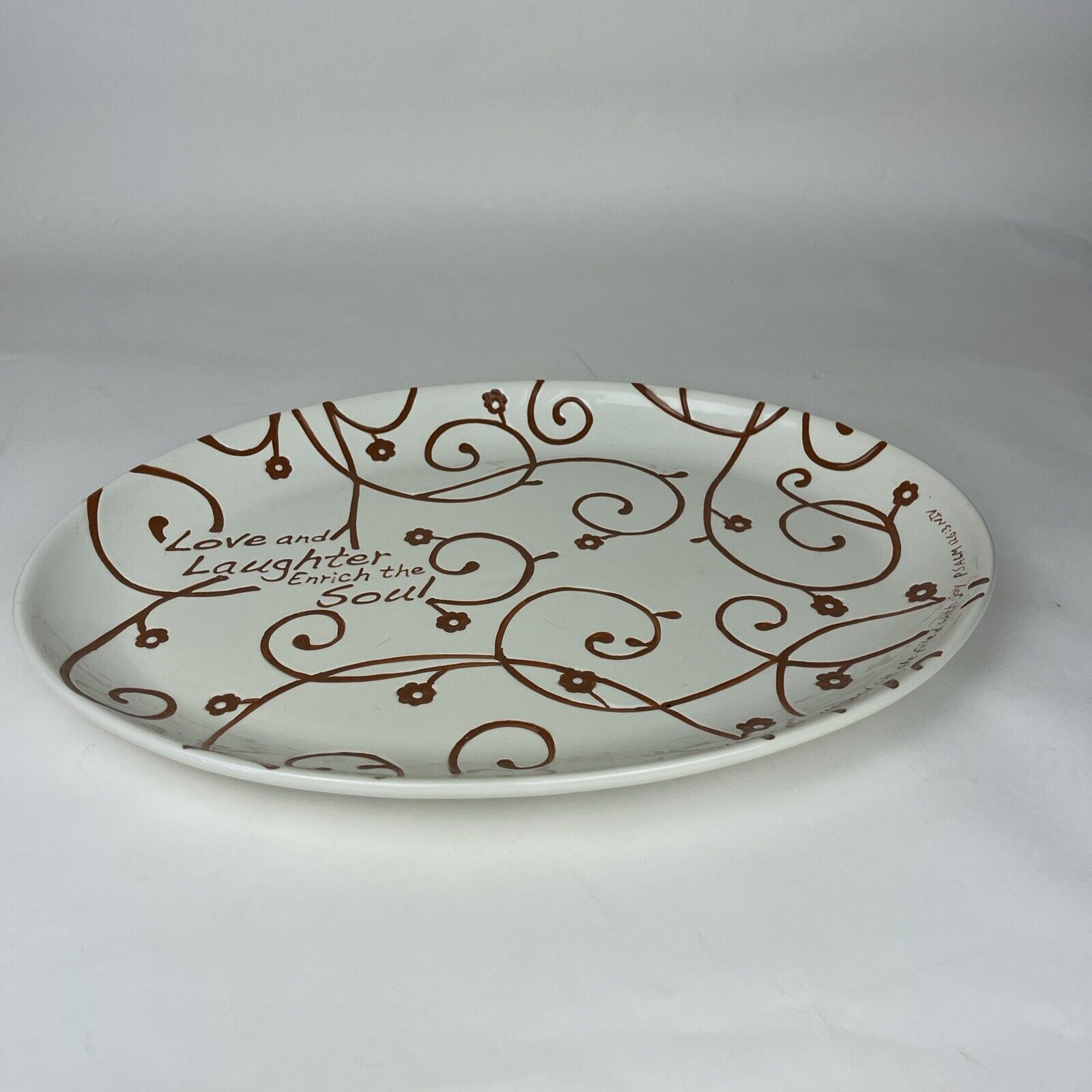 Blessings Unlimited Celebration Ceramic Plate 19 X 14 Inch Raised Design 2010