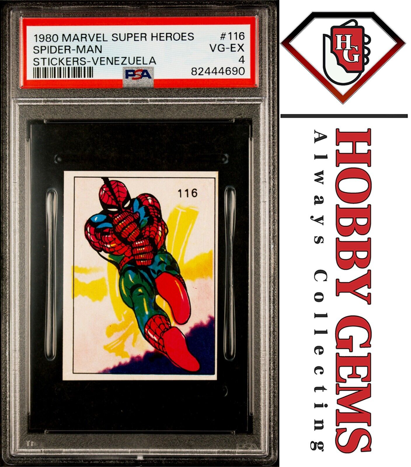 SPIDER-MAN PSA 4 1980 Marvel Super Heroes Sticker-Venezuela #116