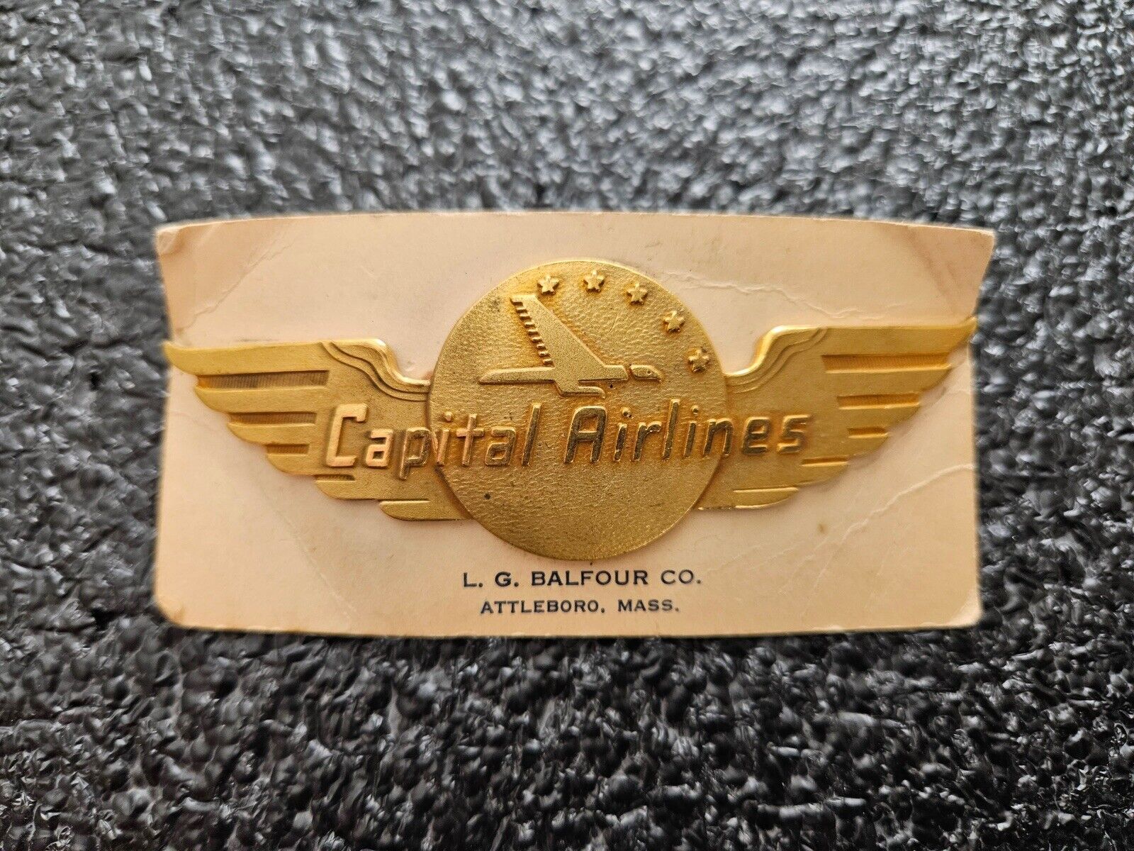 Vintage Capitol Airlines Pilot Hat Badge