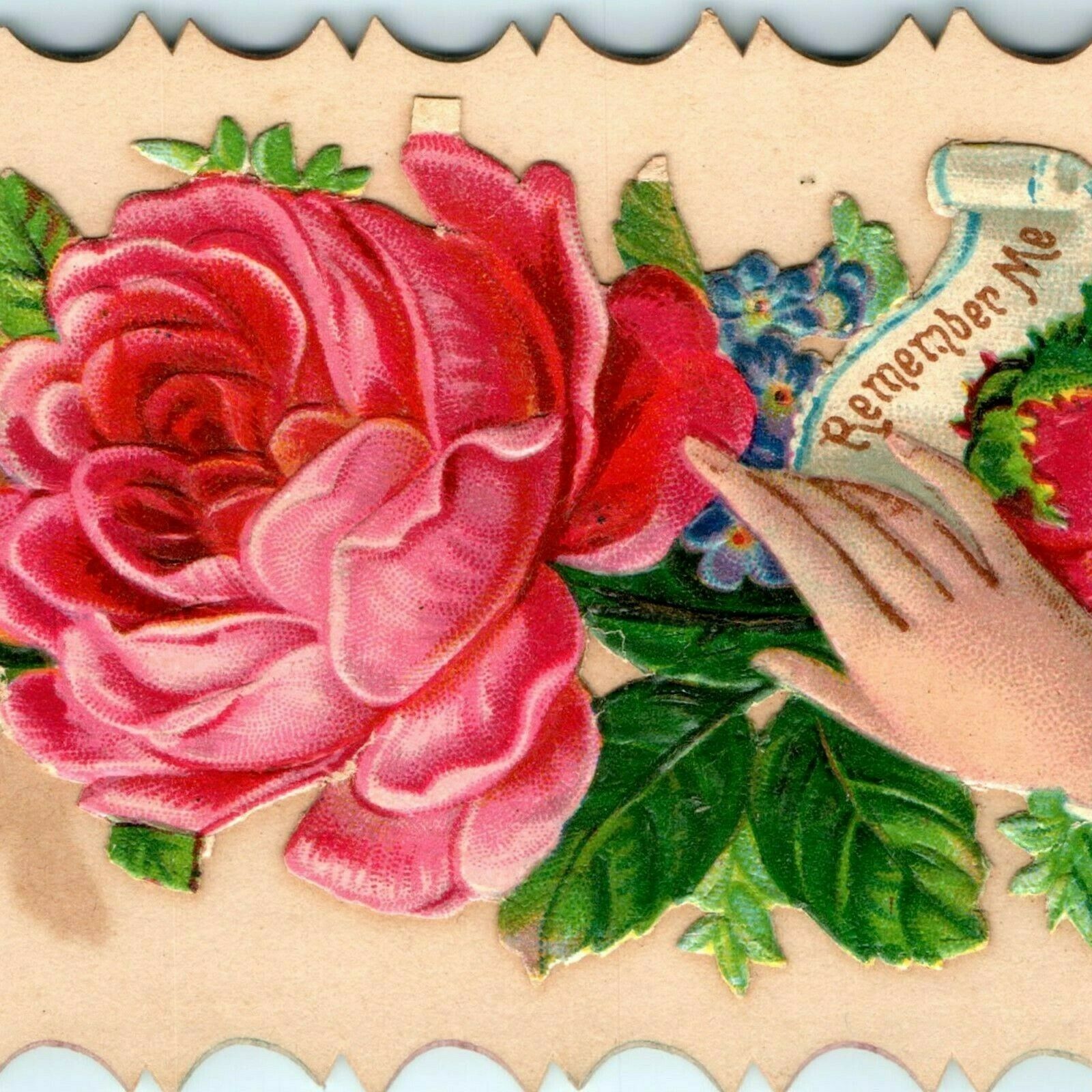 c1880s Violeta Moummert Victorian Calling Card Die Cut Hand Trade Remember C29 
