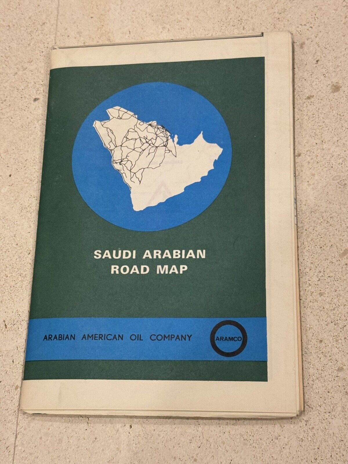 Vintage 1973 Saudi Arabia Road Map ARAMCO - ARABIAN AMERICAN OIL COMPANY