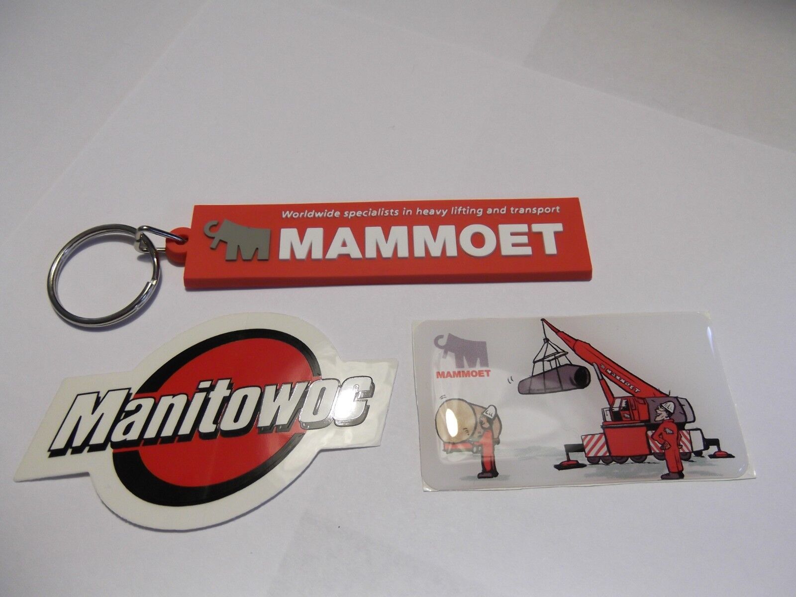 Rare Mammoet Keychain and Pair  Stickers Oilfield Union Construction Crane P202