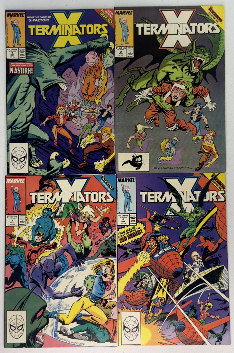 X-Terminators #1-4 Complete Run 1988 Lot of 4 High Grade