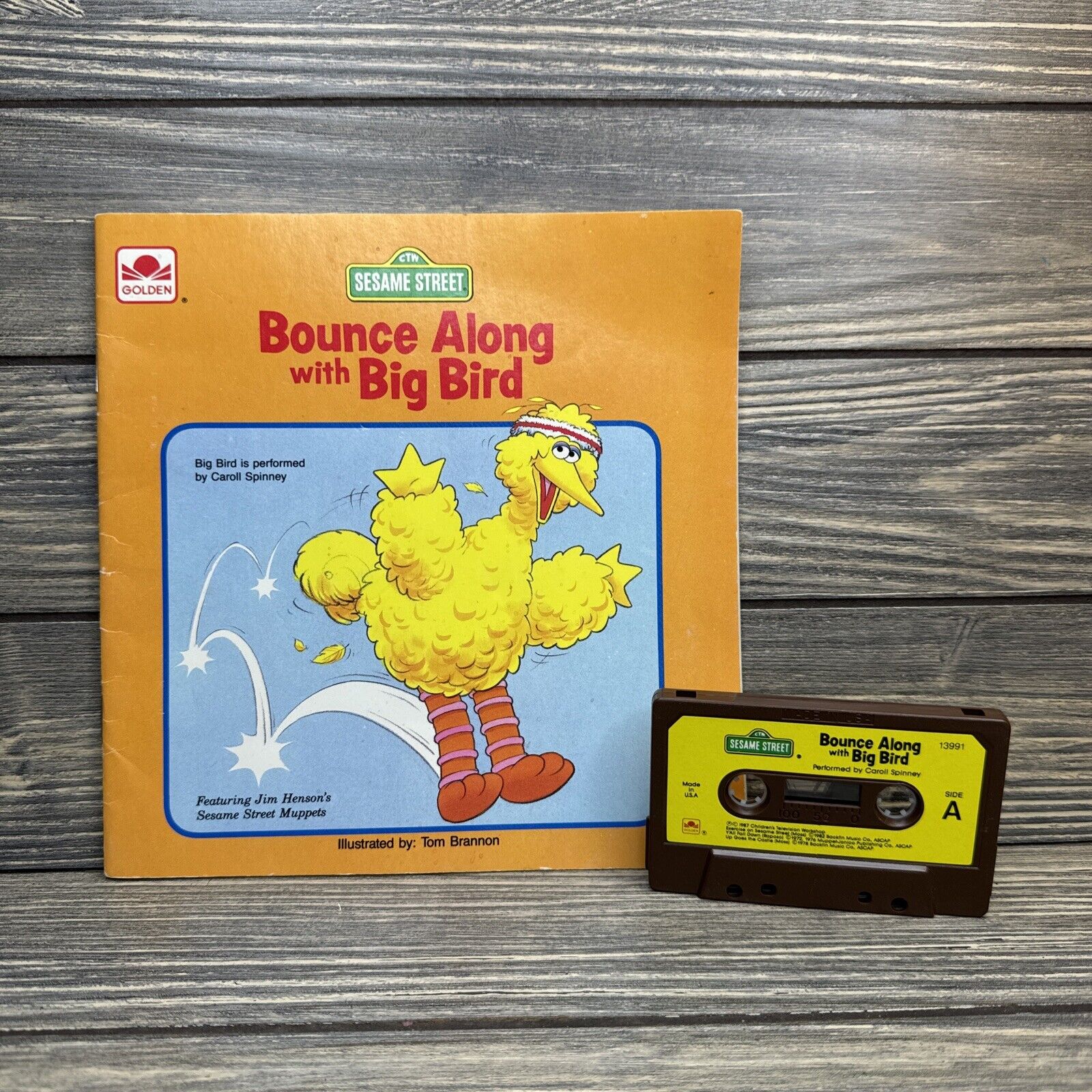 Vtg 1987 Golden Song Book Bounce Along with Big Bird Read Along Cassette