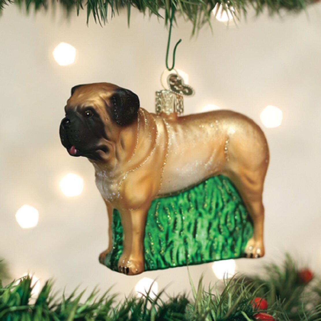 Old World Christmas ENGLISH MASTIFF Blown Glass Dog Breed Ornament w/OWC Box