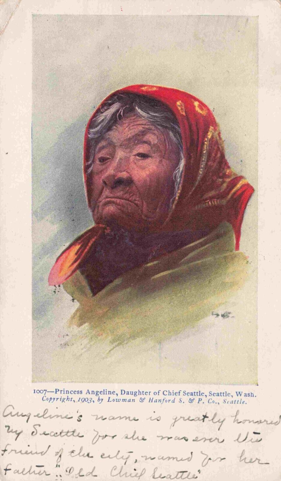 1904 Native American Indian Princess Angeline Daughter of Chief Seattle Postcard
