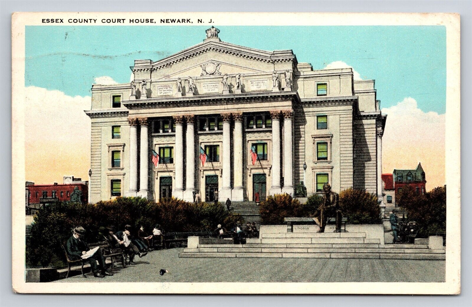 Newark NJ New Jersey Essex County Court House Old Vintage Postcard 1930s